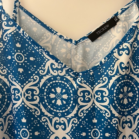 Boho Floral V Neck Spaghetti StrapTank Top - Picture 2 of 4